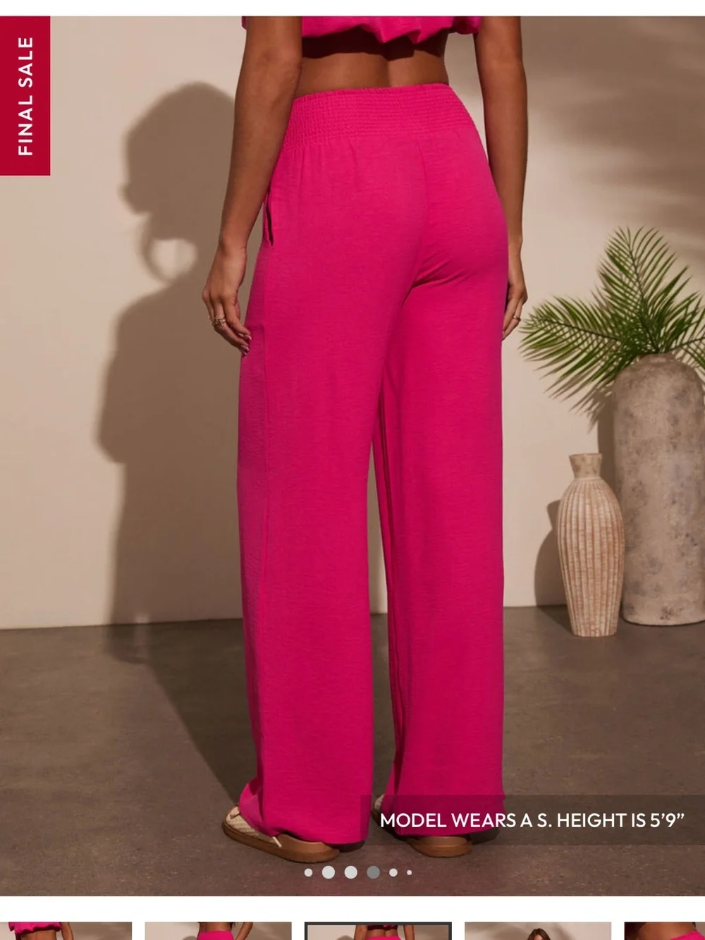 NWOT VICI Women’s Wide-Leg Knit Pants - Hot Pink